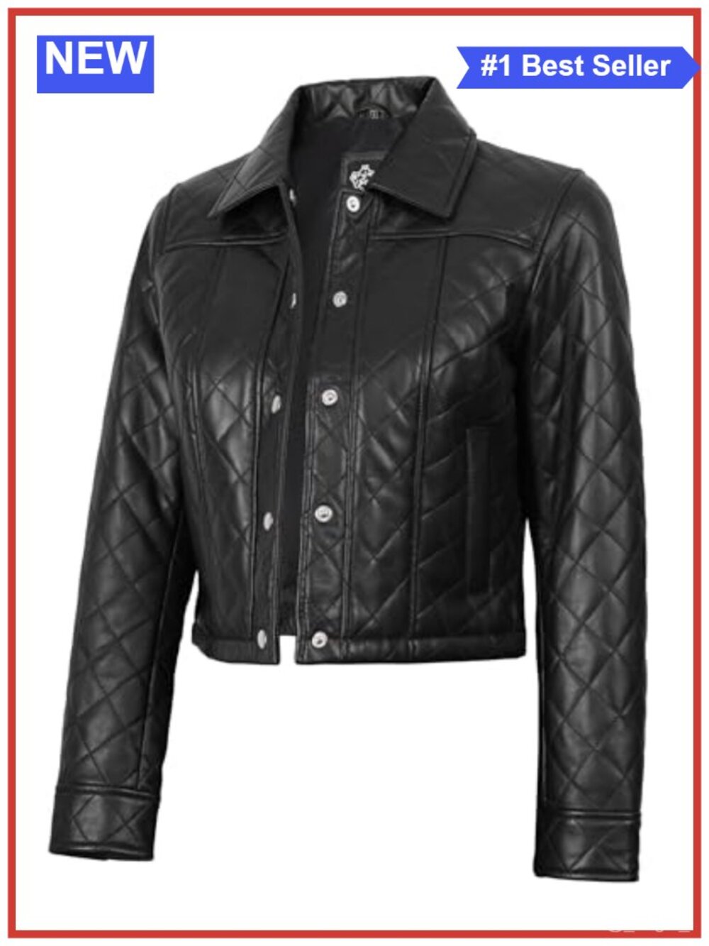 Real Lambskin Leather Cropped Jacket Regular Fit Zip Closure